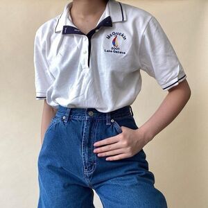 5/$25 McGuckin 2001 Lake Geneva White Polo Shirt Men's M Short Sleeve Casual